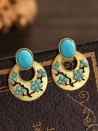 Vintage Turquoise Oriental Earrings