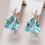 Prestigious Triangle Zircon Dangle Earrings