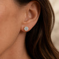 Shimmering Zirconia White Gold Stud Earrings