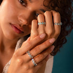 Moonstone Ombre Teardrops Ring