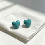 Turquoise Heart Stud Earrings