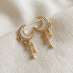 Timeless Moon Tassel Earrings