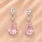 Lustrous Pink Drop Earrings