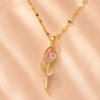 Graceful Flower Charm Necklace
