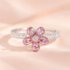 Lustrous Pink Blossom Ring