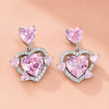 Graceful Pink Pendant Earrings