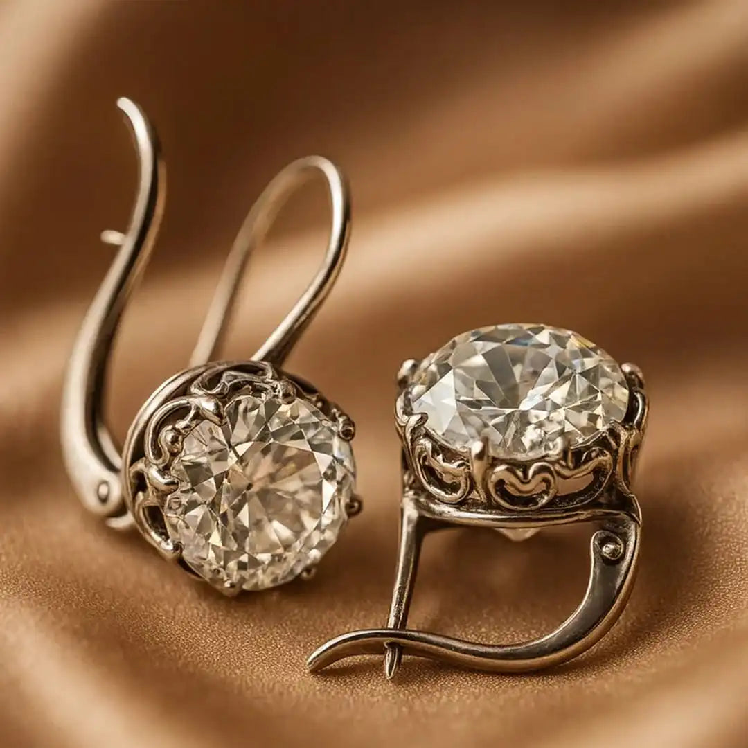 Luxe Vintage Silver Zirconia Earrings
