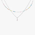 Rainbow Choker Pearl Necklace Set