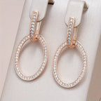 Lavish Oval Drop Crystal Earrings