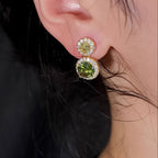 Retro Geometric Cubic Zirconia Earrings