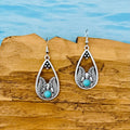 Vintage Bohemian Turquoise Leaf Earrings