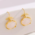Elegant Oval Moonstone Earrings