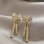 Exquisite Sparkle Bow Earrings