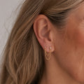Double Zirconia Stud Earrings