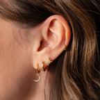 Moon and Star Huggie Hoops