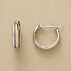Shimmering Gold Silver Hoop Earrings