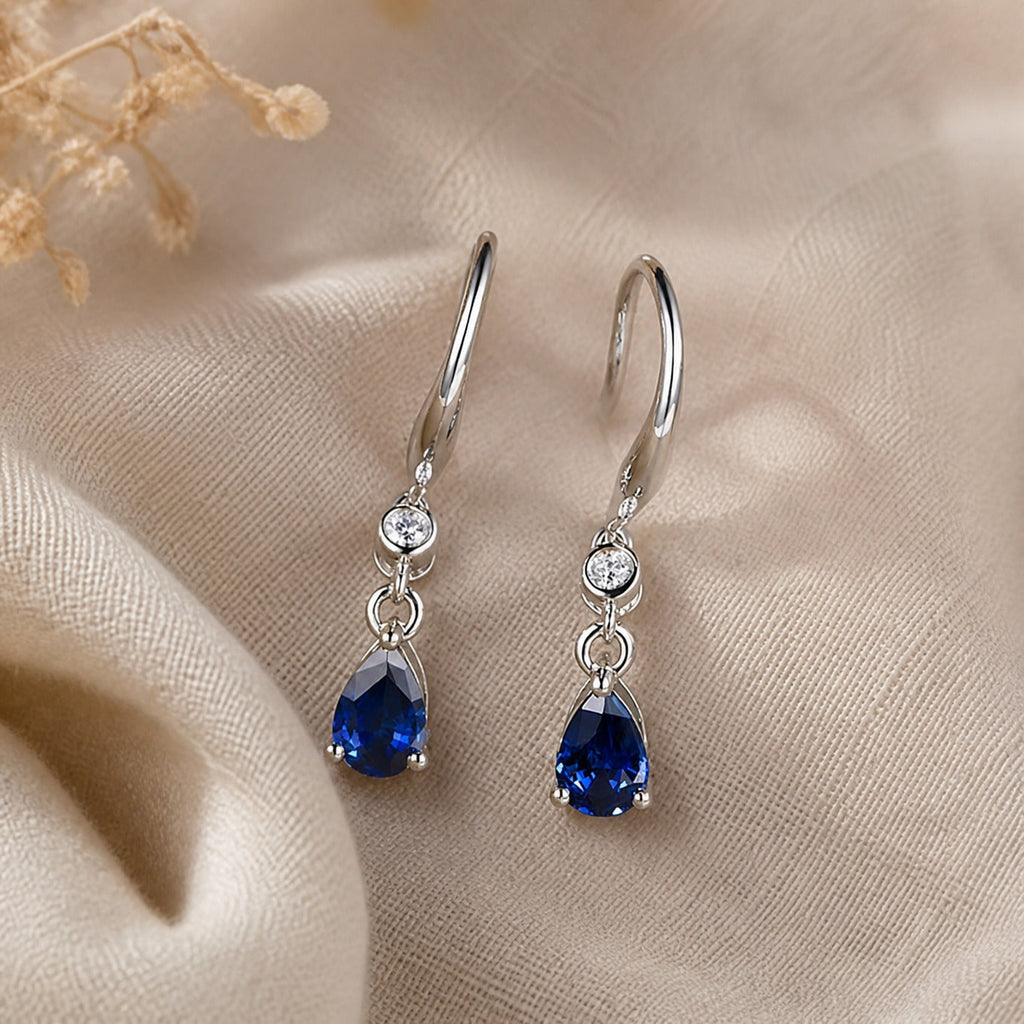 Royal Sapphire Drop Earrings