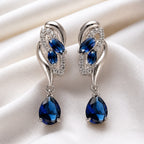 Timeless Crystal Sapphire Earrings